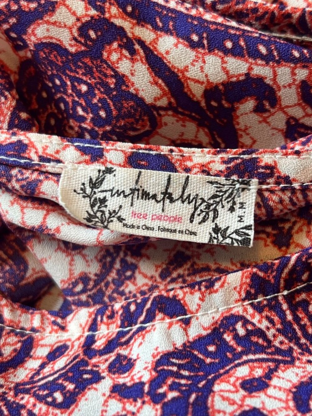 Free People Emily Intimately Slip Dress Purple Pink Floral Paisley Mini Flowy M - Picture 6 of 8